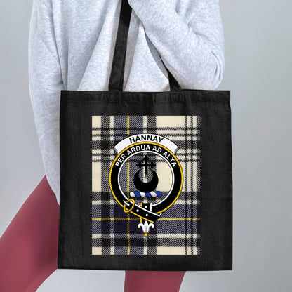 Hannay Scottish Clan Crest Tartan Design Tote Bag - Living Stone Gifts