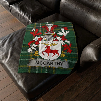 McCarthy Surname Irish Coat Of Arms Tartan Blanket