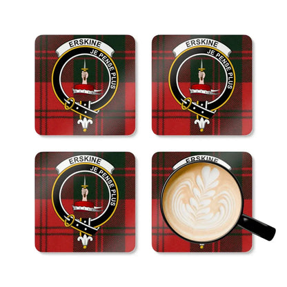 Erskine Je Pense Plus Family Crest Coaster product type