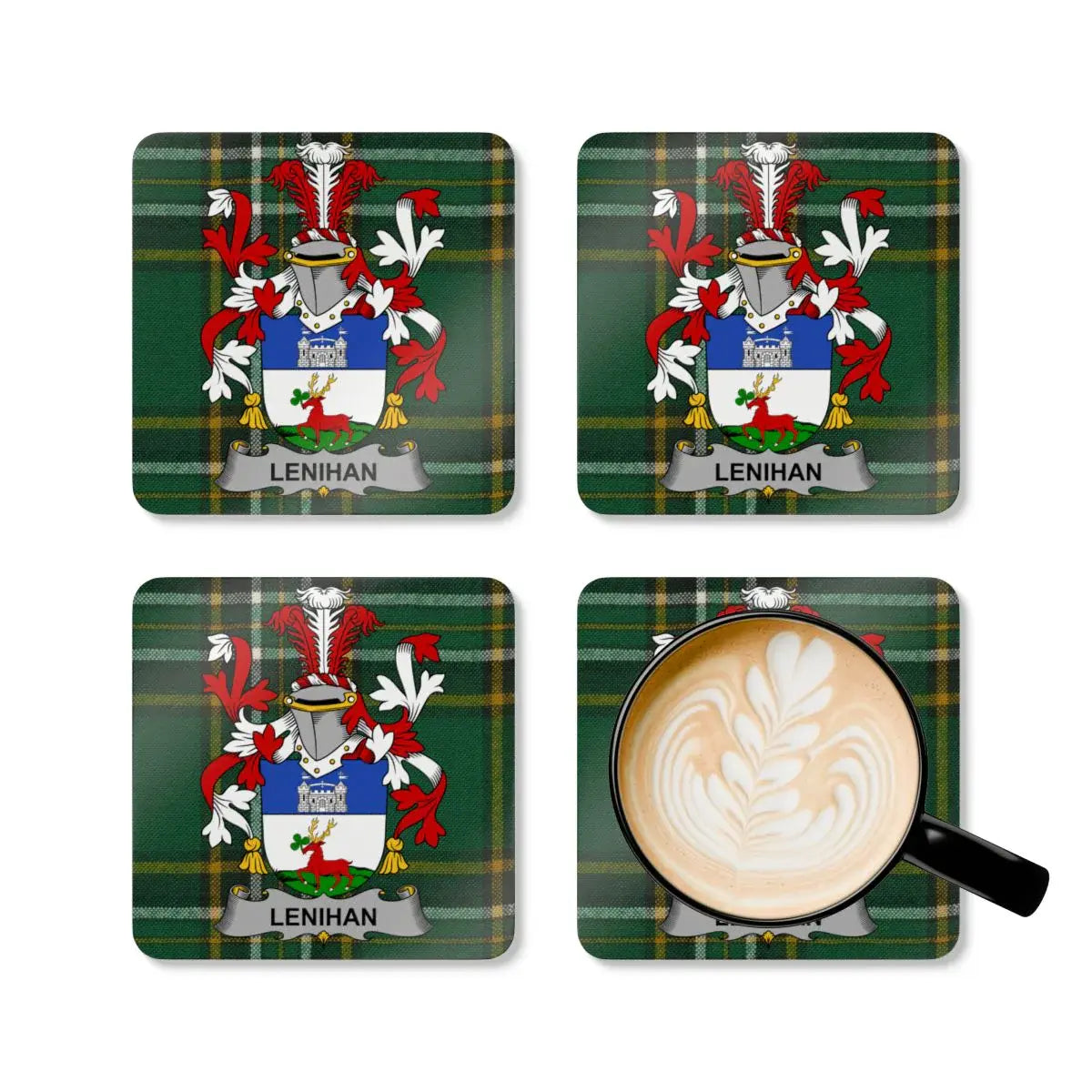 Personalized Lenihan Family Crest Coasters product type