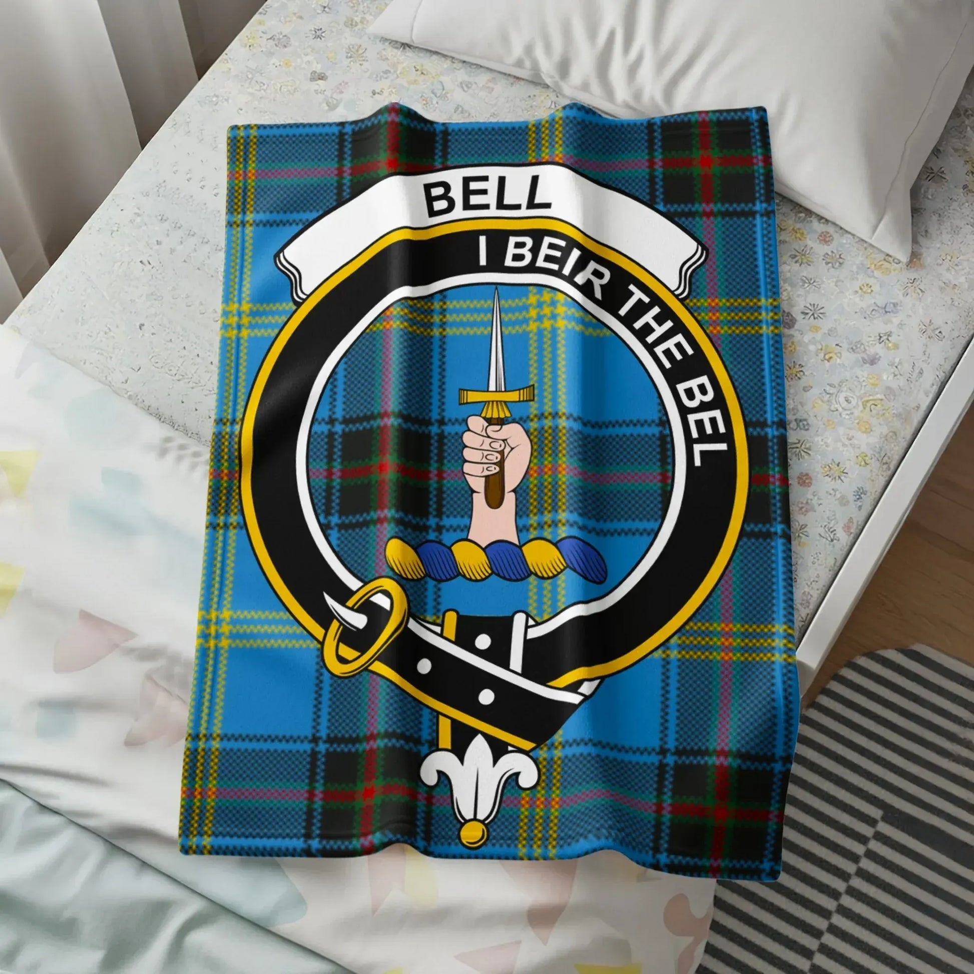 Scottish Tartan Crest Bell I Beir The Bell Blanket product type