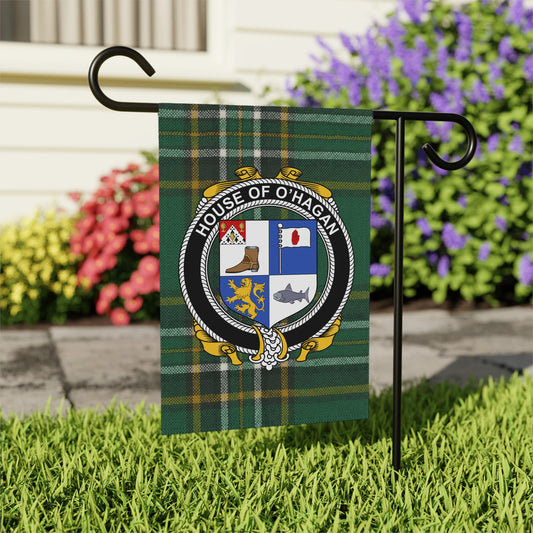House of O'Hagan Plaid Crest Garden Flag