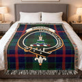 Clan Morrison Teaghlach Phabbay tartan woven blanket — clan colours in 100% cotton heirloom throw