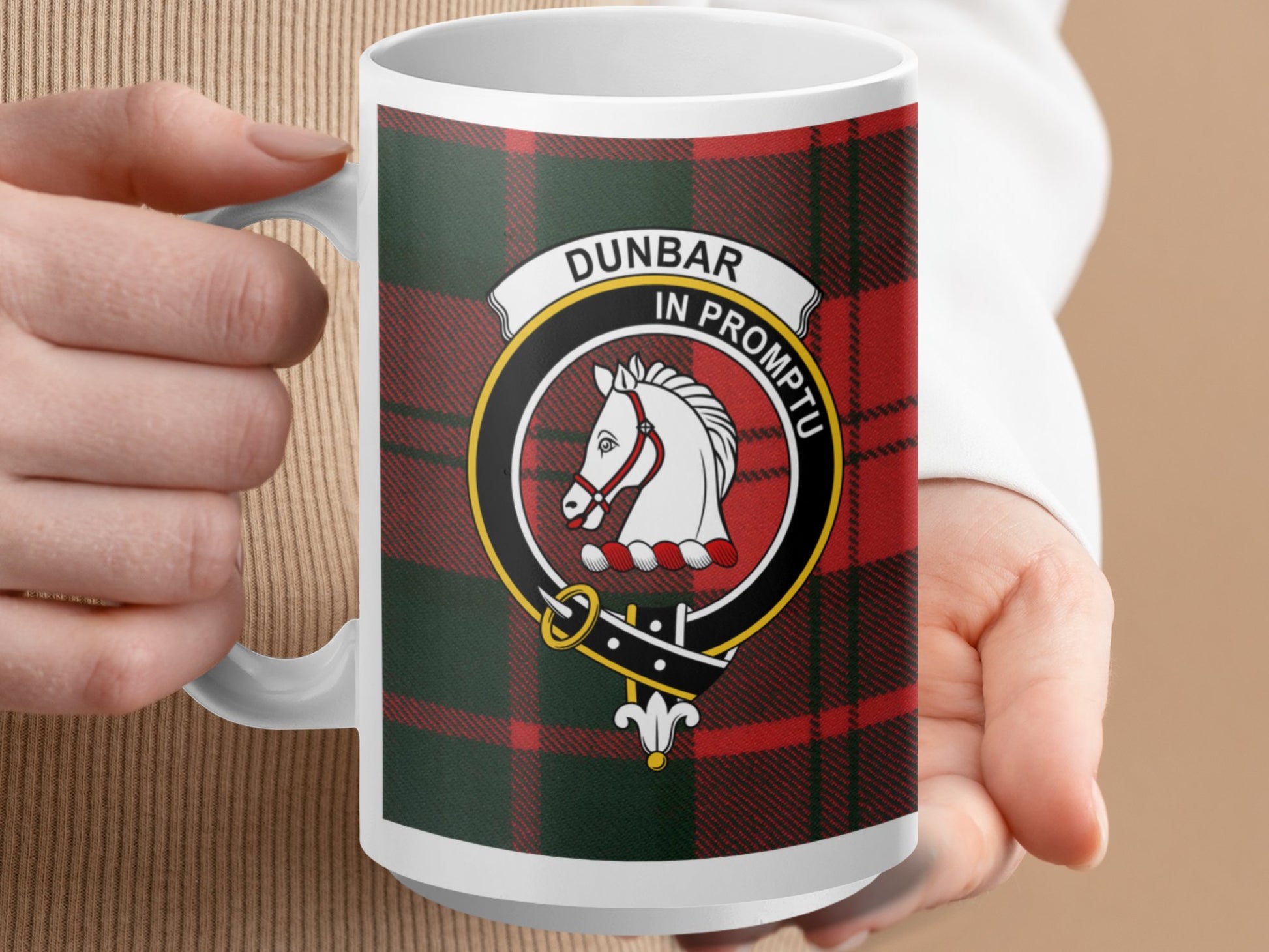 Clan Dunbar Scottish Tartan Crest Mug - Living Stone Gifts