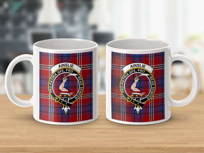 Ainslie Family Crest Plaid Design on Ceramic Mug - Living Stone Gifts