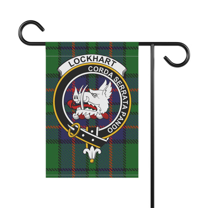 Lockhart Clan Scottish Tartan Crest Garden Flag