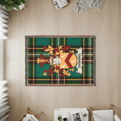 Fanning Family Crest Green Tartan Plaid Blanket product type