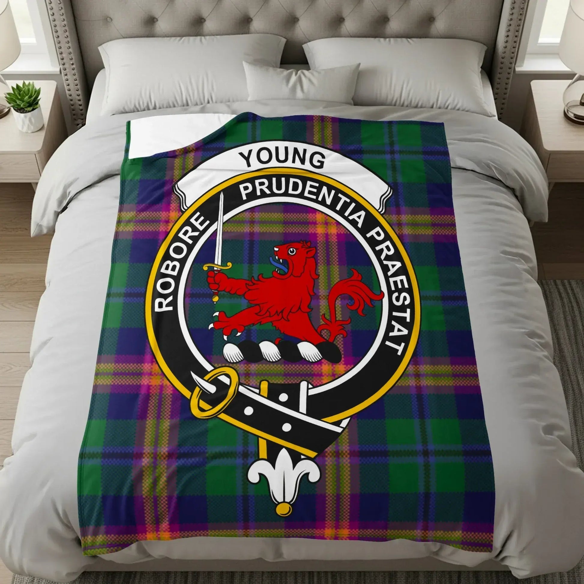 Tartan Plaid Crest Lion Printed Blanket product type