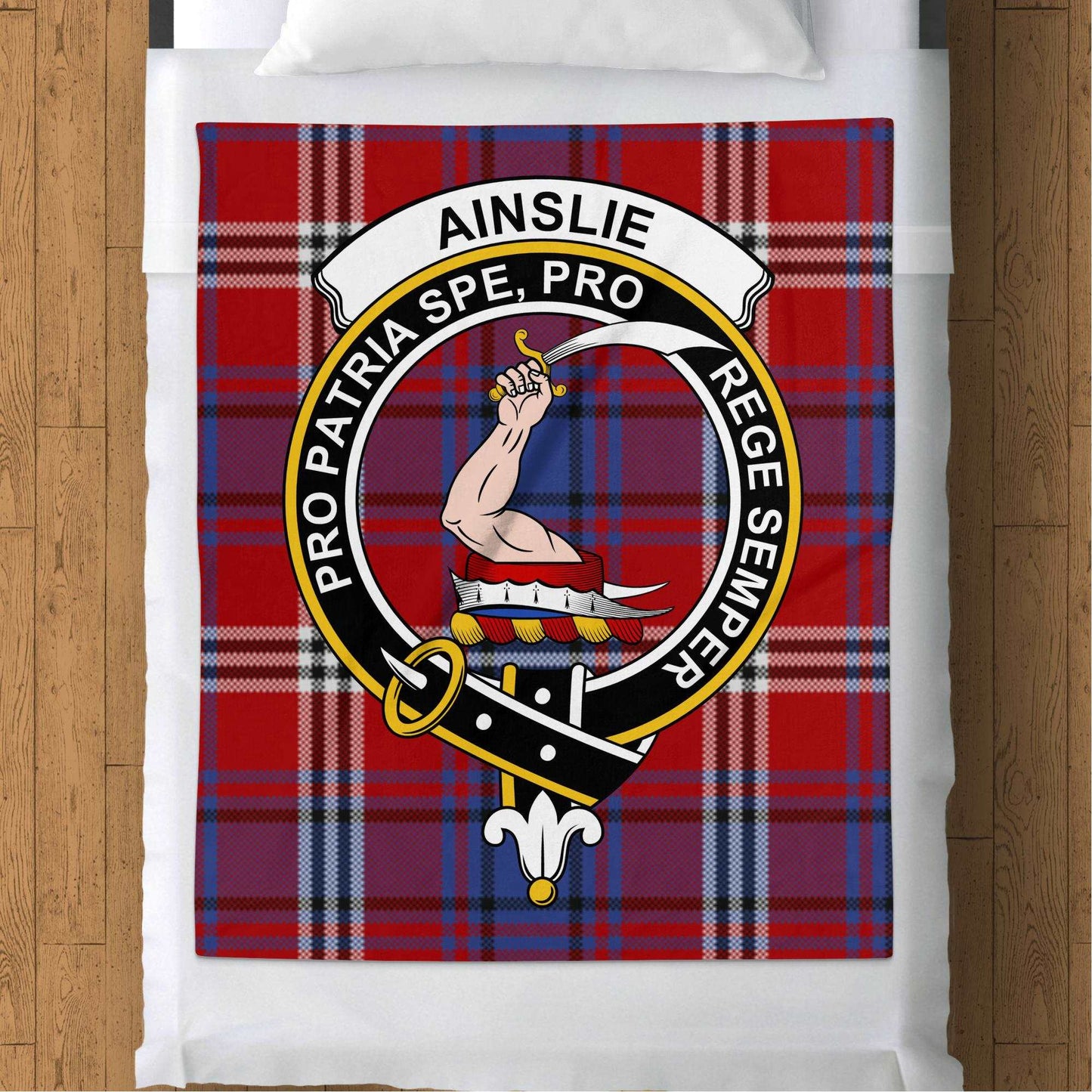 Ainslie Crest Scottish Tartan Throw Blanket - Living Stone Gifts