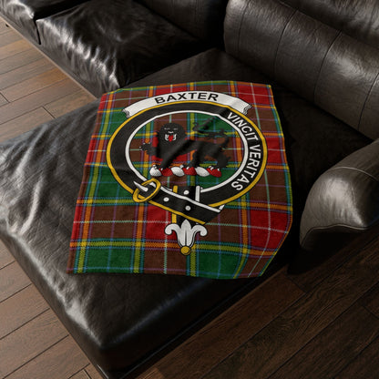 Baxter Clan Crest Tartan Scottish Throw Blanket