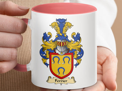 Ferrier Scottish Clan Crest Coat of Arms Accent Mug - Living Stone Gifts