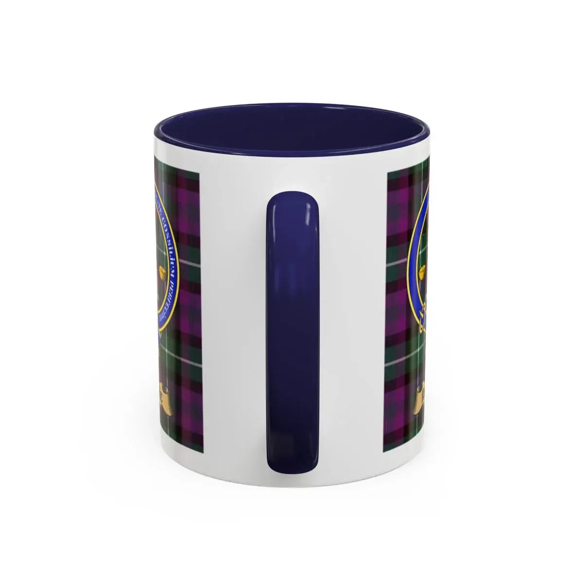 Tartan Patterned Mug with Shield Design