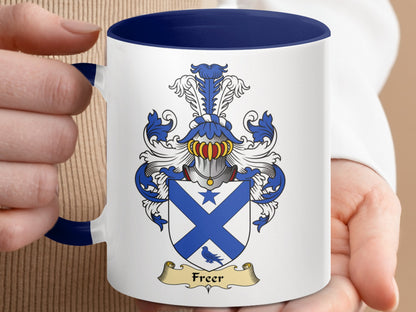 Clan Freer Scottish coat of arms accent coffee mug - Living Stone Gifts