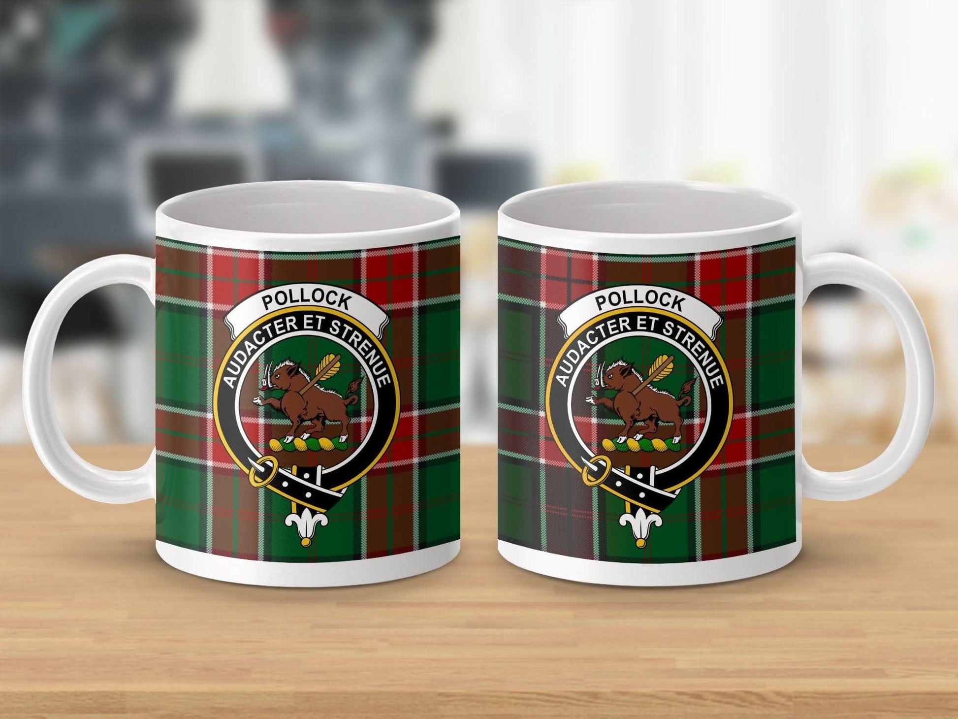 Pollock Audacter et Strenue Plaid Mug product type