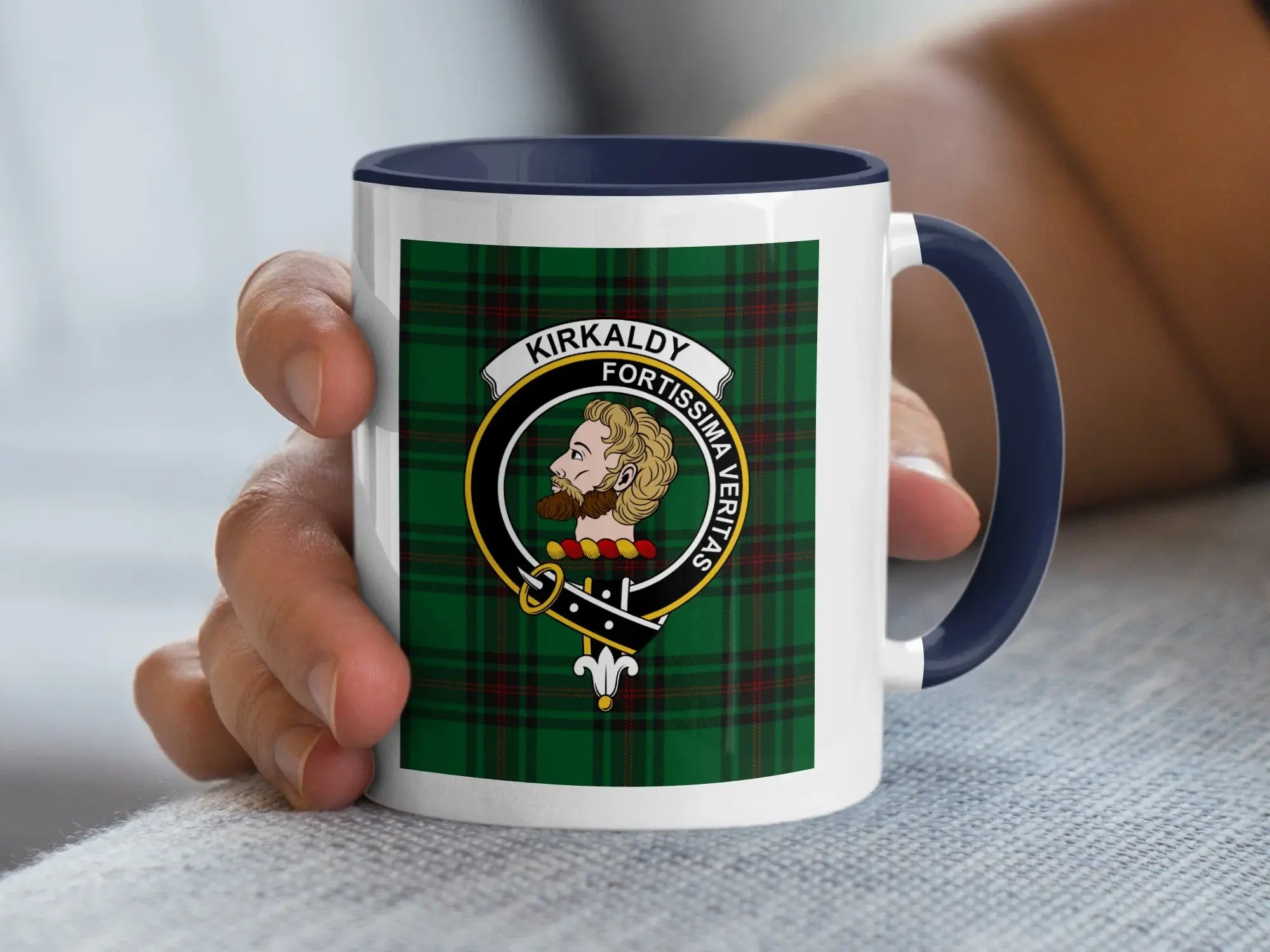 Kirkaldy Fortissima Veritas Crest Tartan Mug
