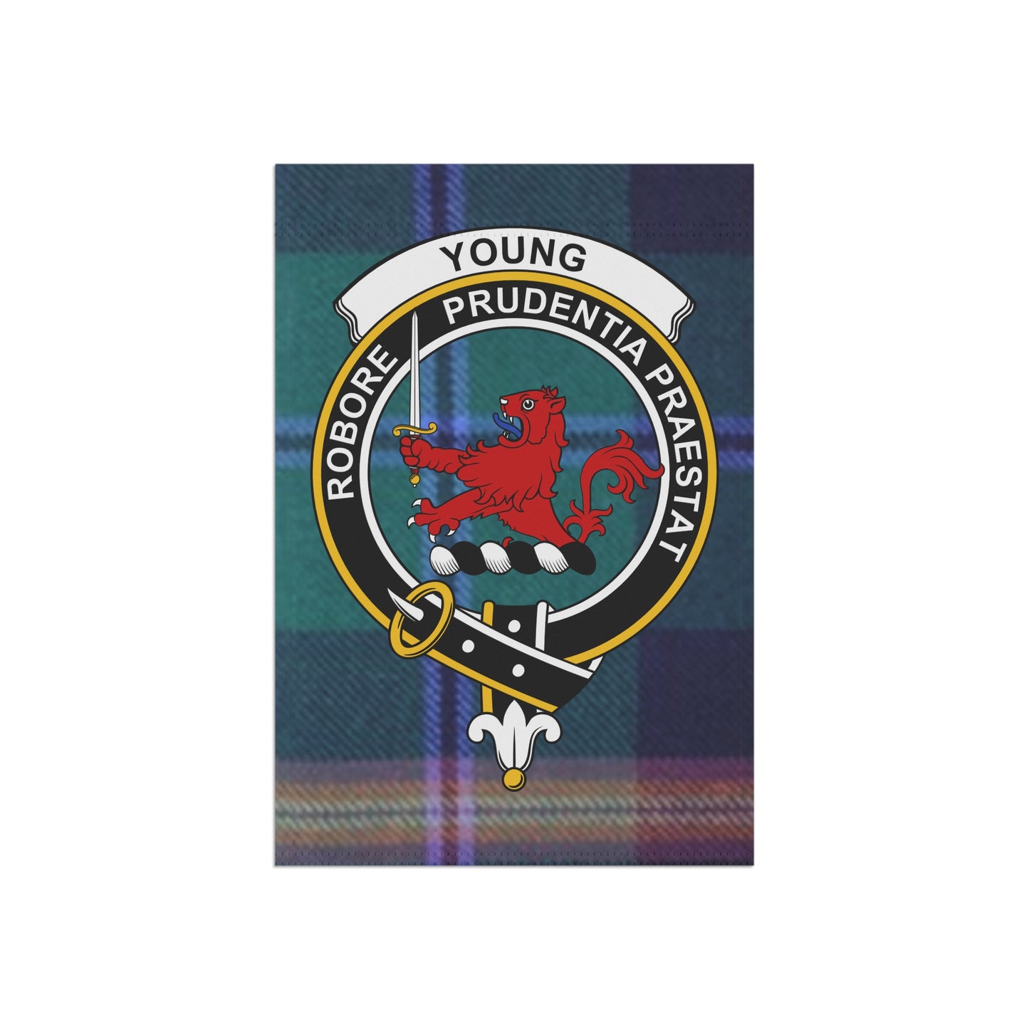 Young Clan Scottish Tartan Crest Garden Flag