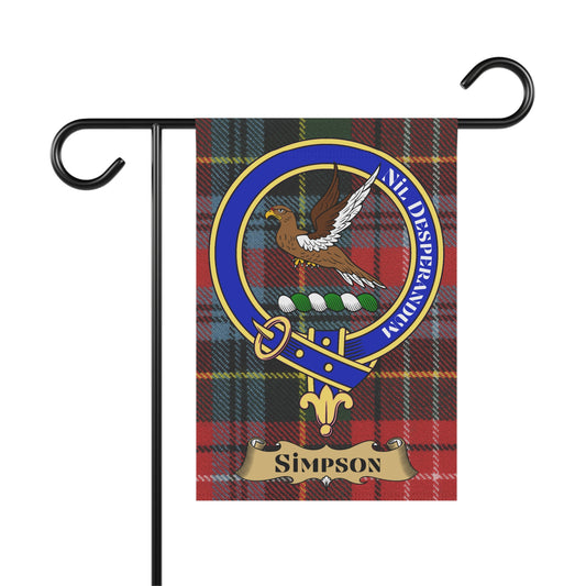 Simpson Clan Scottish Tartan Crest Garden Flag