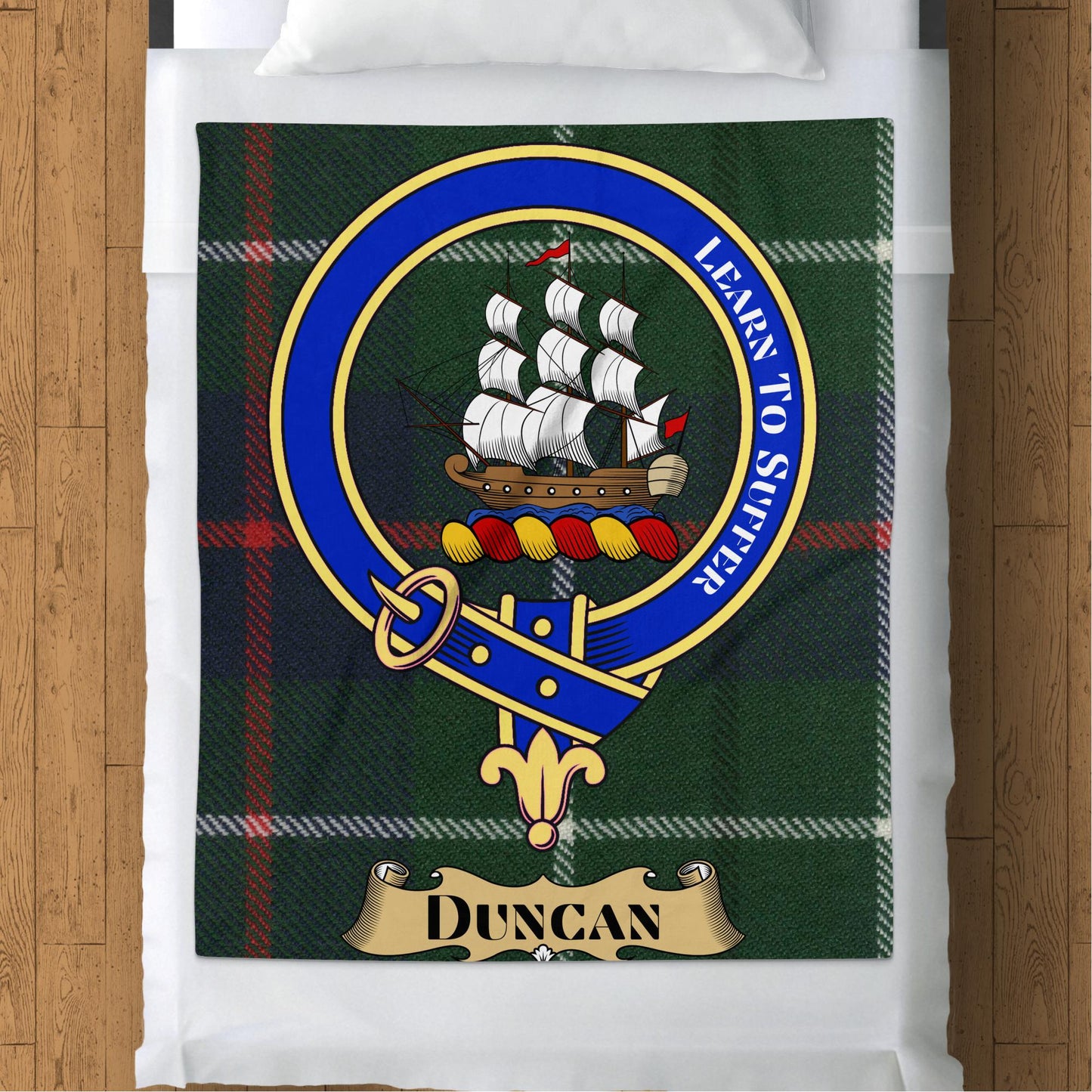 Scottish Clan Duncan Crest Tartan Blanket - Living Stone Gifts