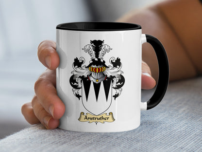 Mug with the Anstruther family crest.