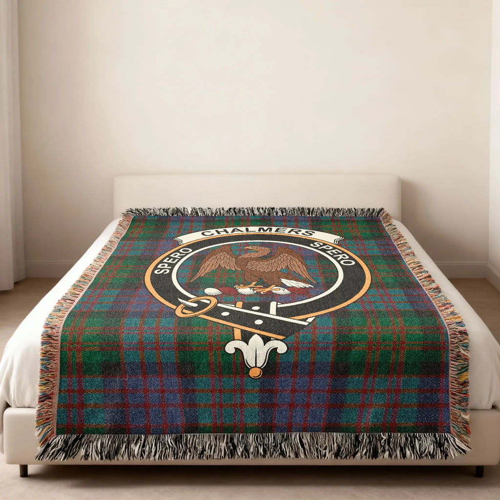 Chalmers Spes Spero Clan Crest Tartan Blanket