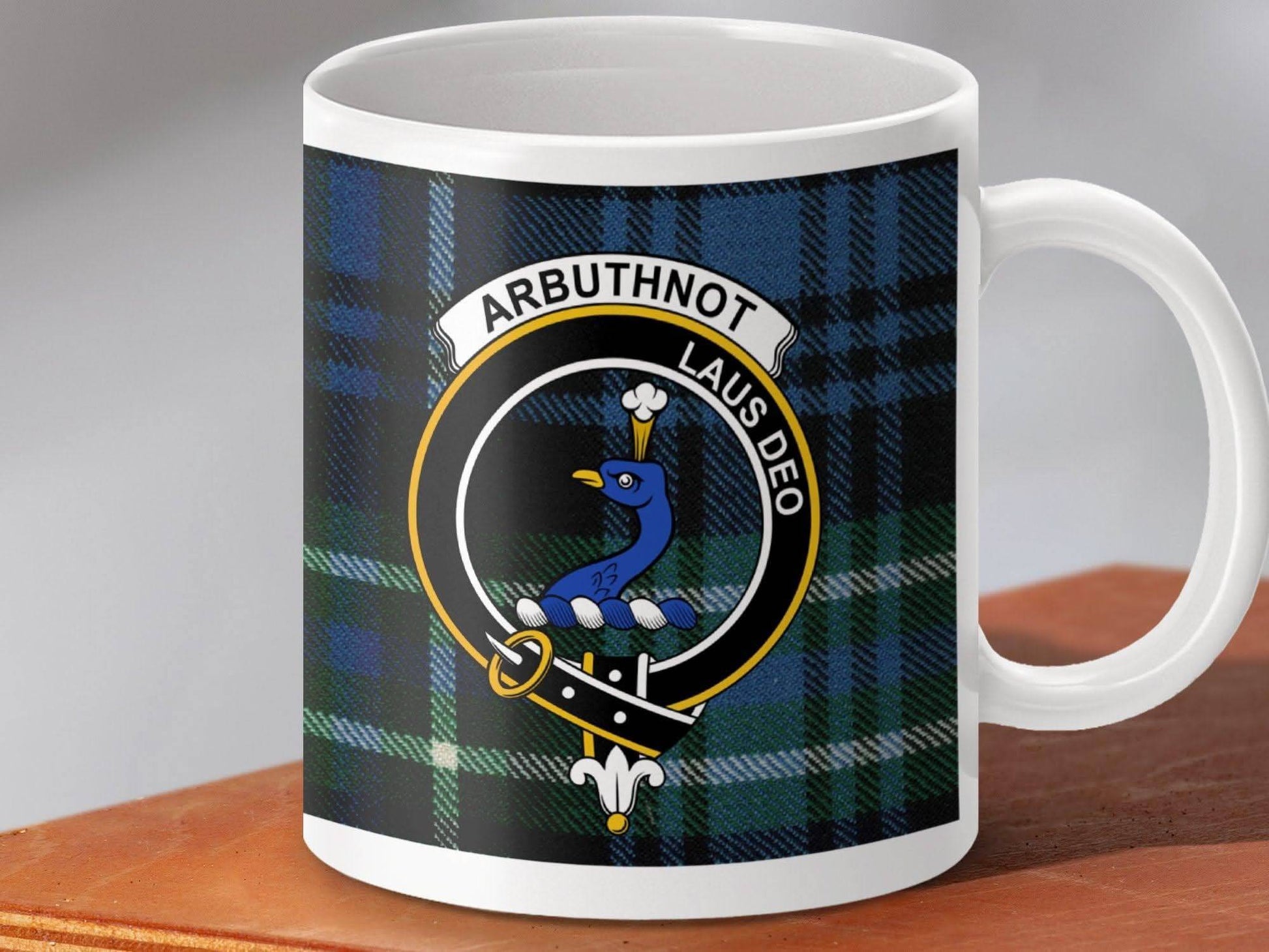 Arbuthnot Laus Deo Plaid Design Mug product type
