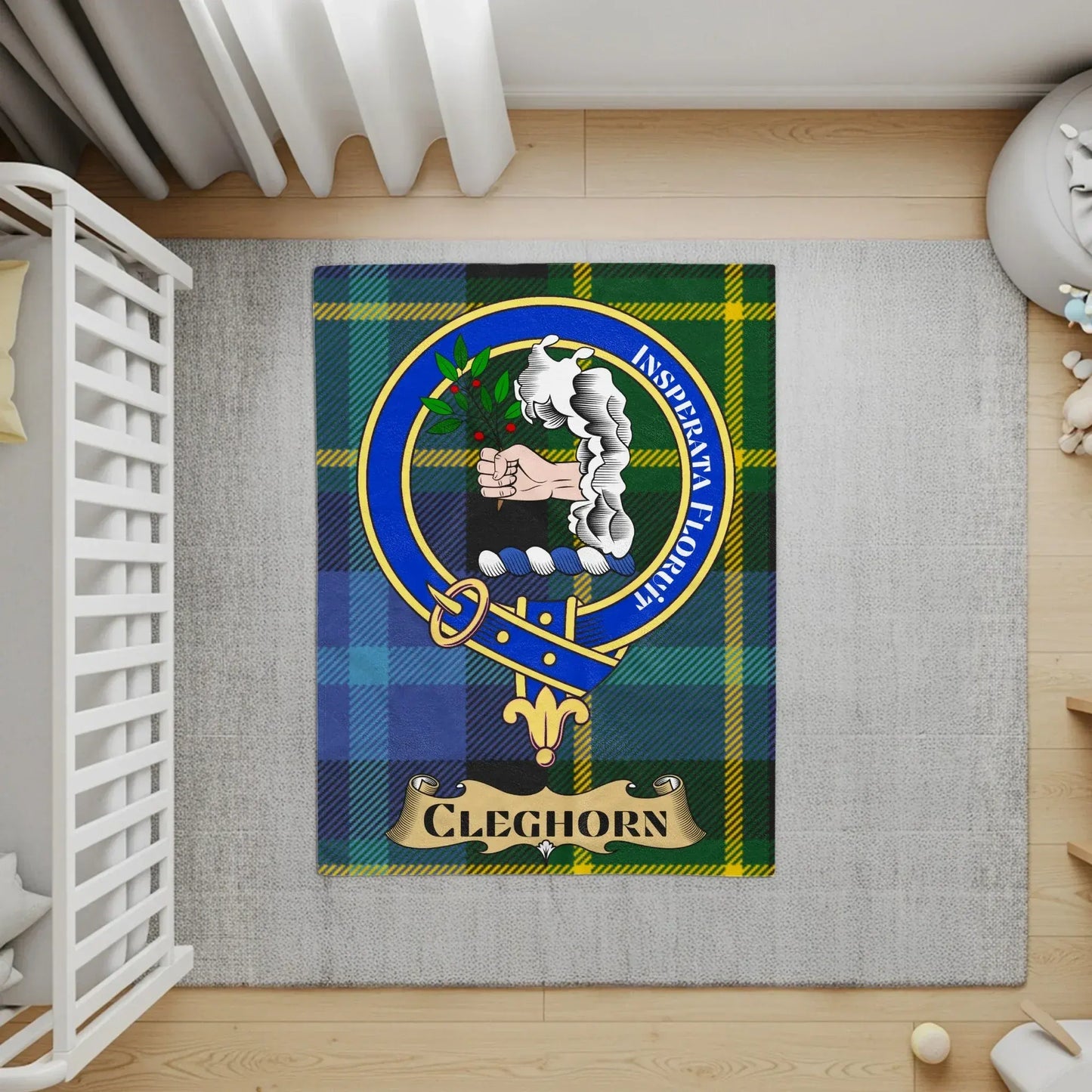 Cleghorn Family Crest Tartan Blanket product