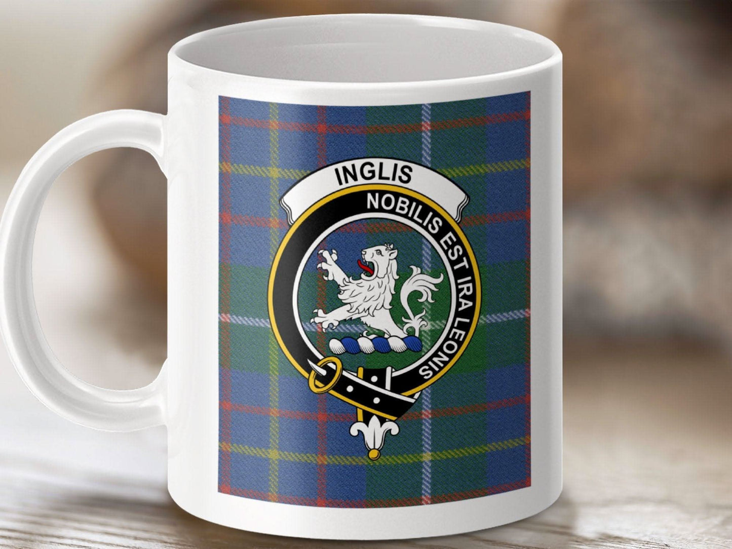 Inglis Clan Crest Mug with Royal Tartan Design product