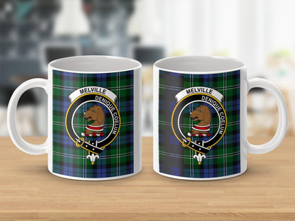 Melville Clan Crest Scottish Tartan Mug - Living Stone Gifts