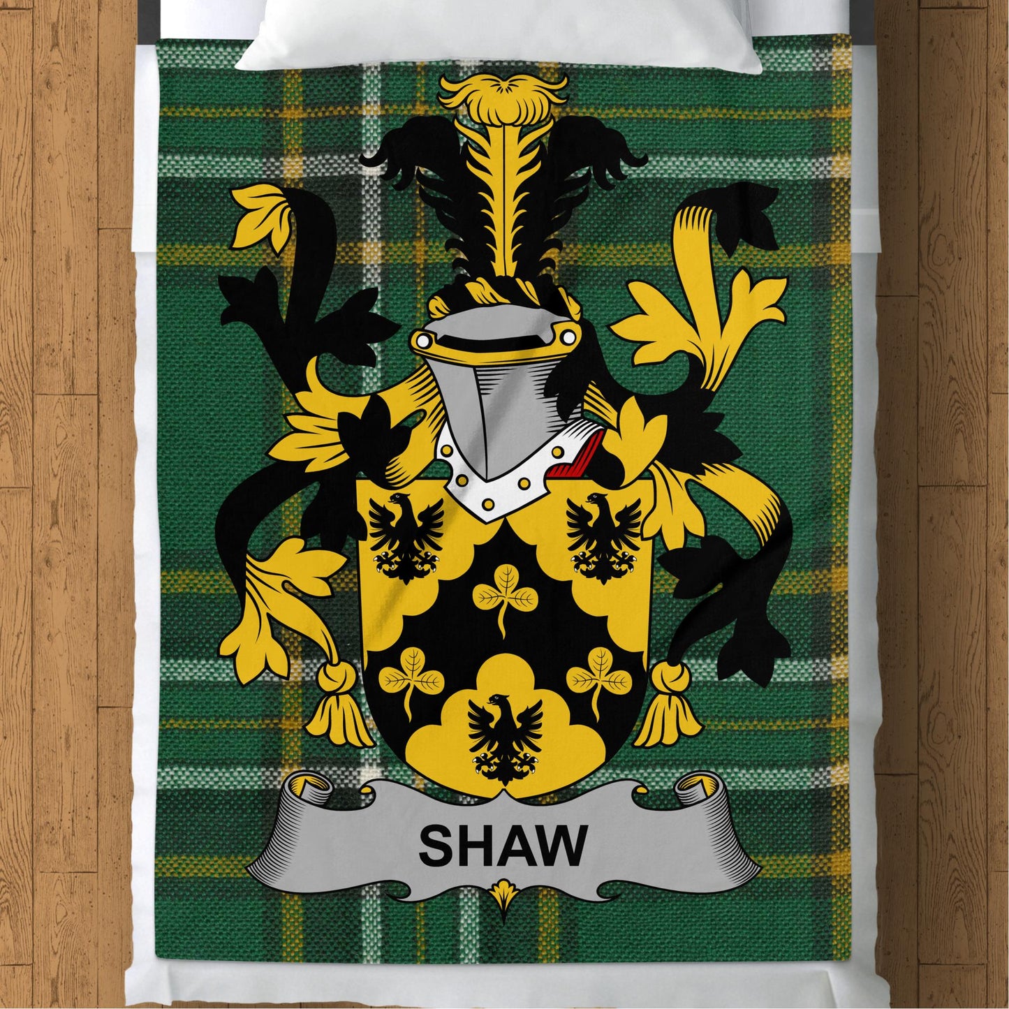 Shaw Surname Irish Tartan Throw Blanket - Living Stone Gifts