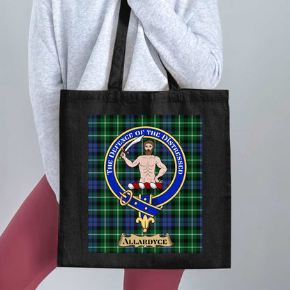 Allardyce Clan Crest Tartan Background Tote Bag - Living Stone Gifts