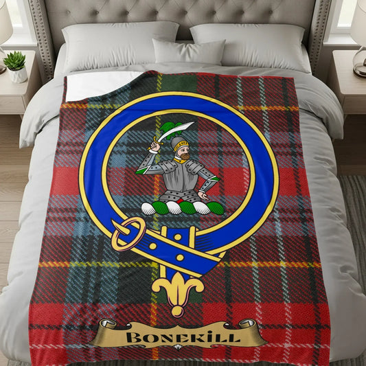 Personalized Clan Bonekill Tartan Blanket product