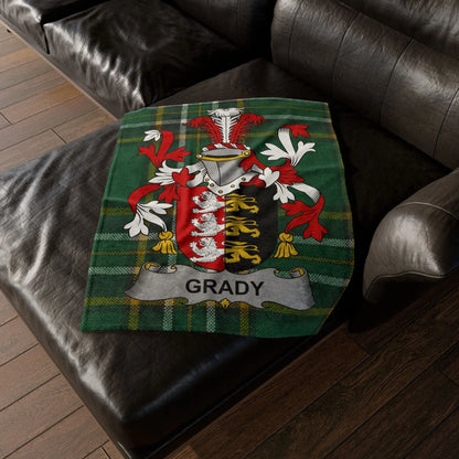 Grady Surname Irish Coat Of Arms Tartan Blanket