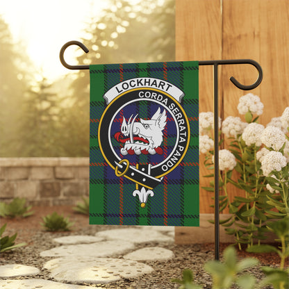 Lockhart Clan Scottish Tartan Crest Garden Flag