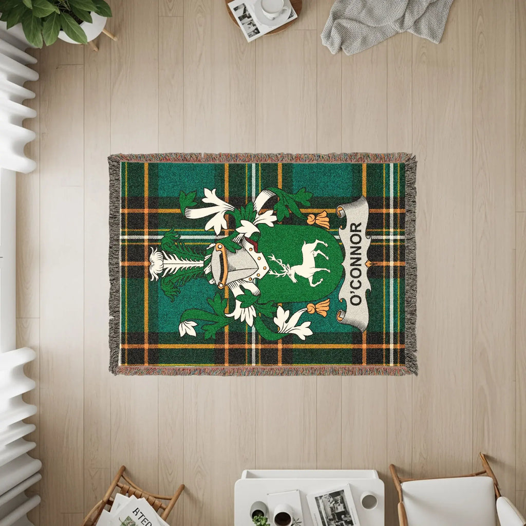 O'Connor Clan Crest Deer Emblem Green Tartan product type