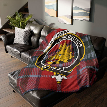 Mactavish Clan Tartan Blanket – Scottish Crest Throw, Soft & Cozy - Celtic Ancestry Gifts