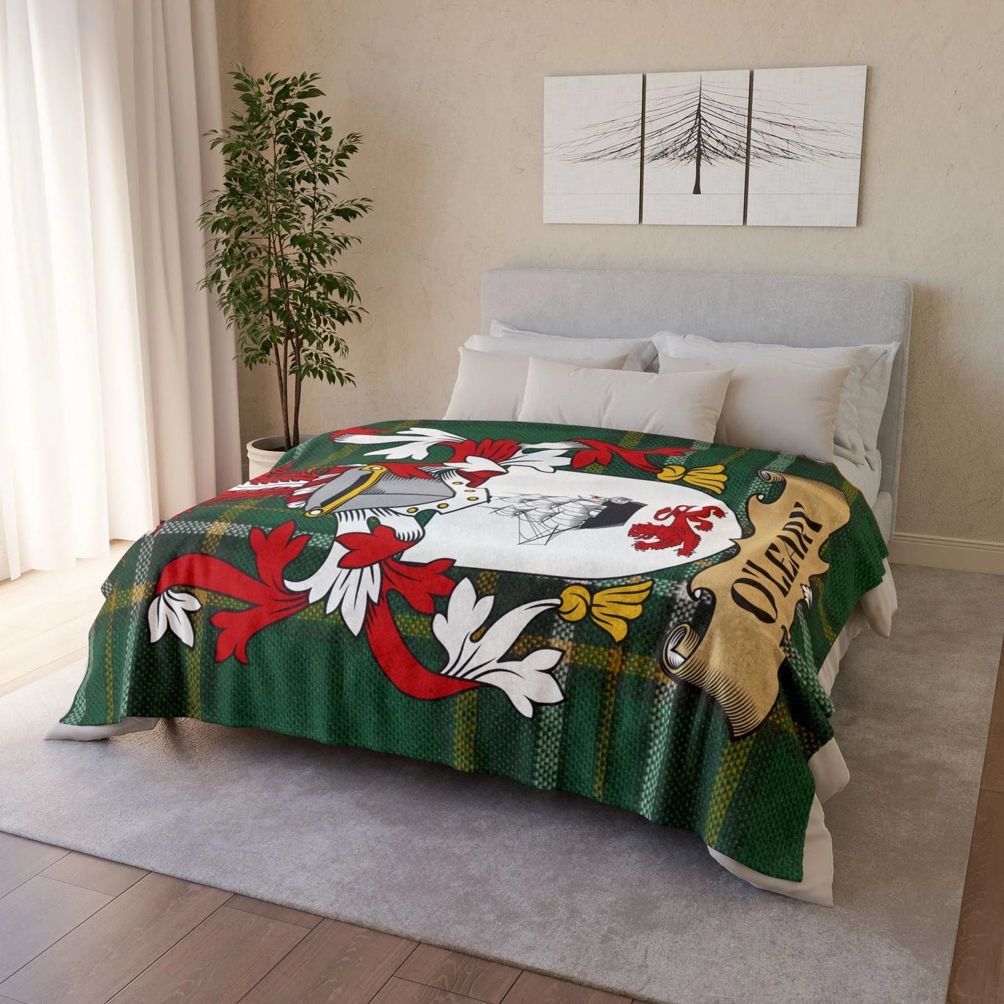 O'Leary Surname Irish Coat Of Arms Tartan Blanket