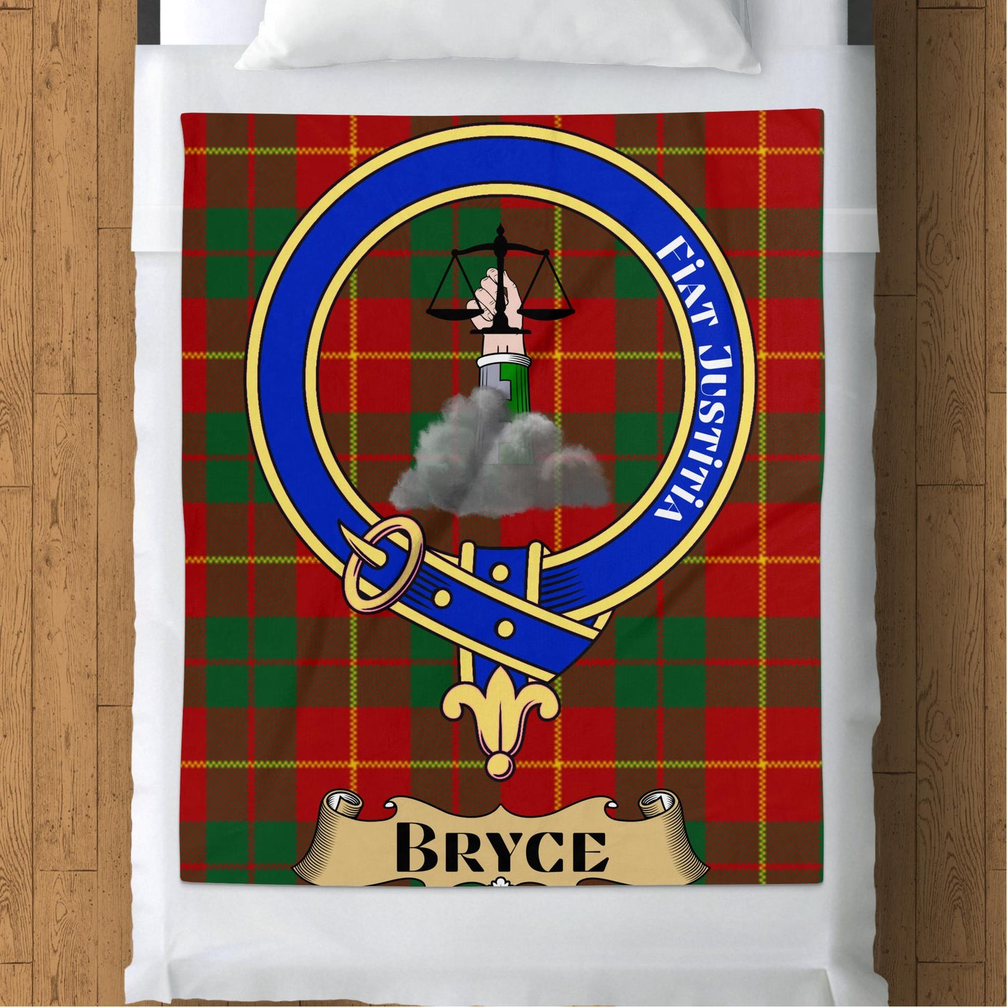 Scottish Clan Bryce Crest Tartan Throw Blanket - Living Stone Gifts