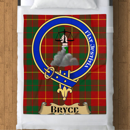 Scottish Clan Bryce Crest Tartan Throw Blanket - Living Stone Gifts