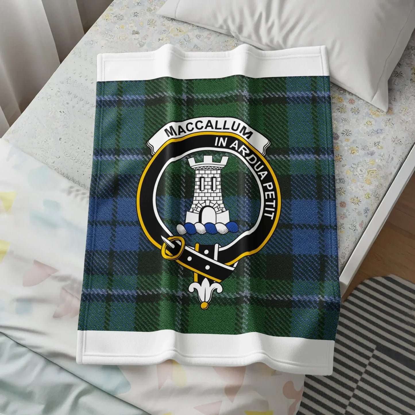 Clan MacCallum Tartan with Crest Emblem Blanket product