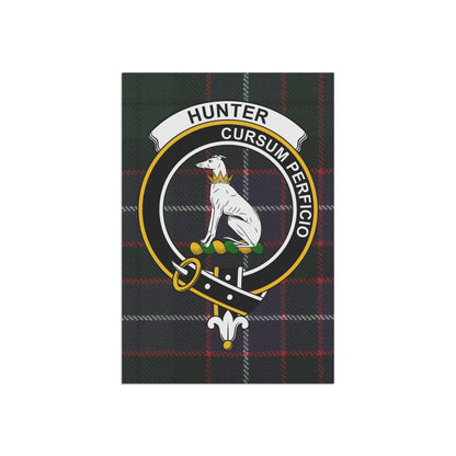 Hunter Clan Scottish Tartan Crest Garden Flag