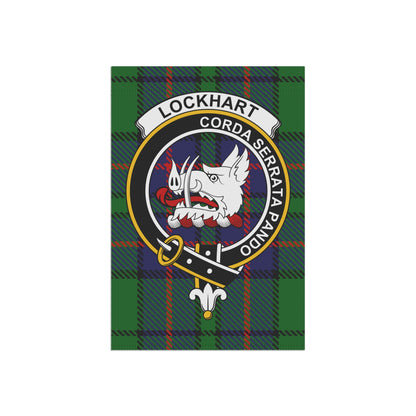 Lockhart Clan Scottish Tartan Crest Garden Flag