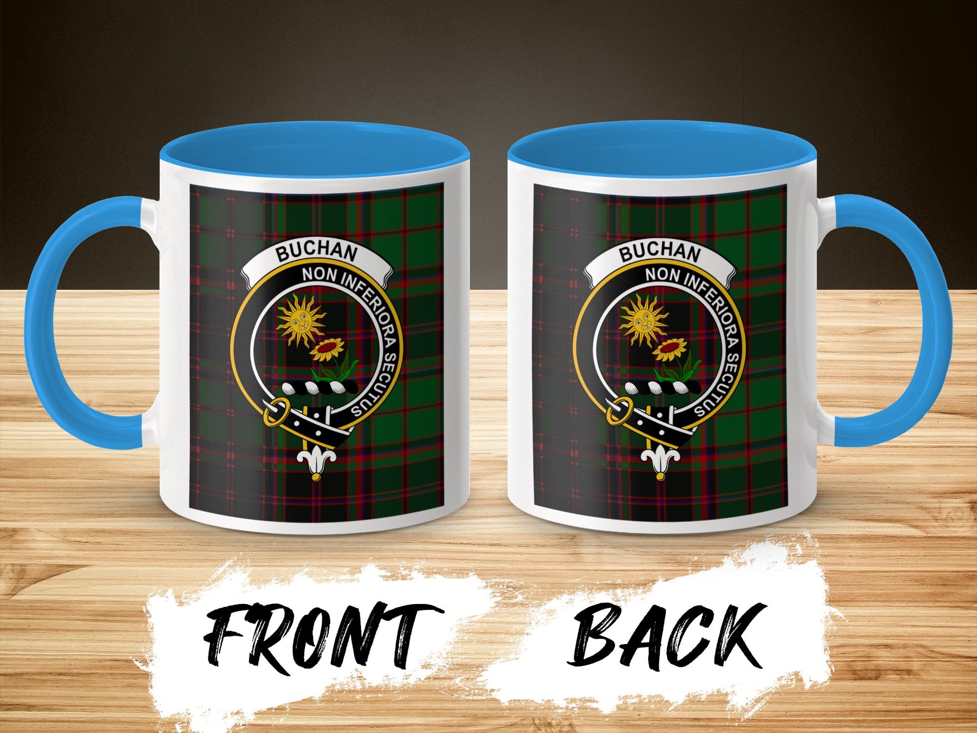 Buchan Tartan Coat of Arms Family Crest Design Mug - Living Stone Gifts