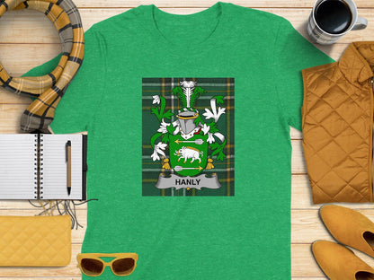 Hanly Family Crest Tartan T-Shirt - Celtic Ancestry Gifts
