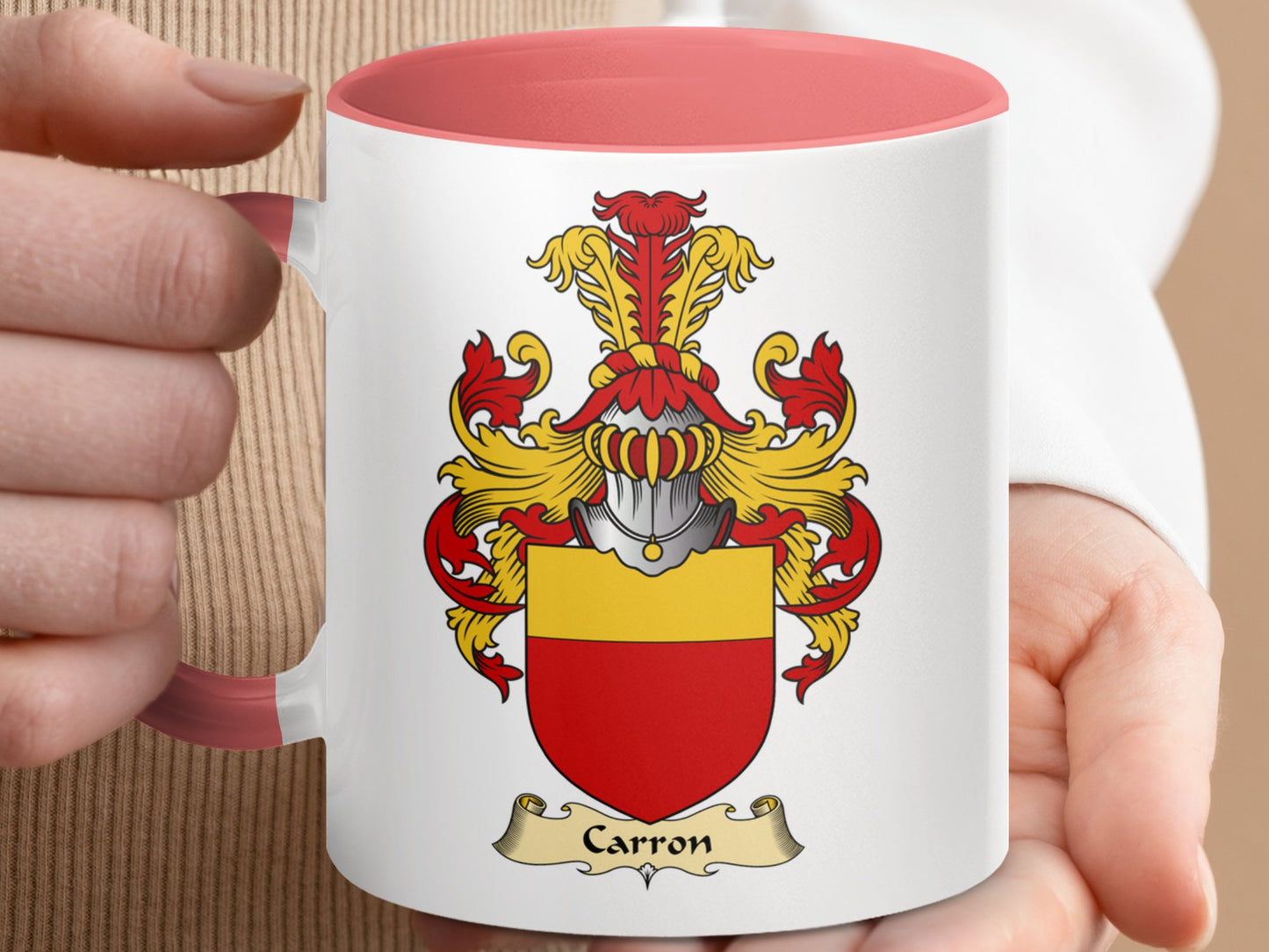 Clan Carron Scottish Coat of Arms Accent Coffee Mug - Living Stone Gifts