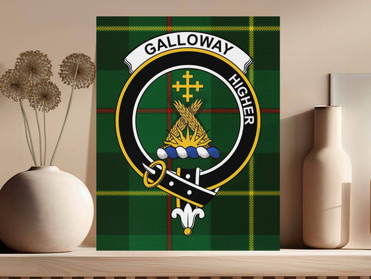 Galloway Scottish Tartan Crest Canvas - Celtic Ancestry Gifts
