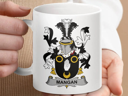 Mangan Surname Irish Family Coat of Arms Mug - Celtic Ancestry Gifts