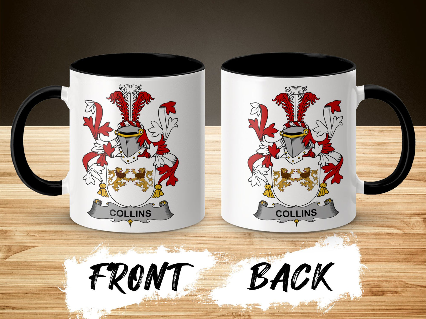 Collins Surname Irish Family Crest Coat of Arms Mug - Living Stone Gifts