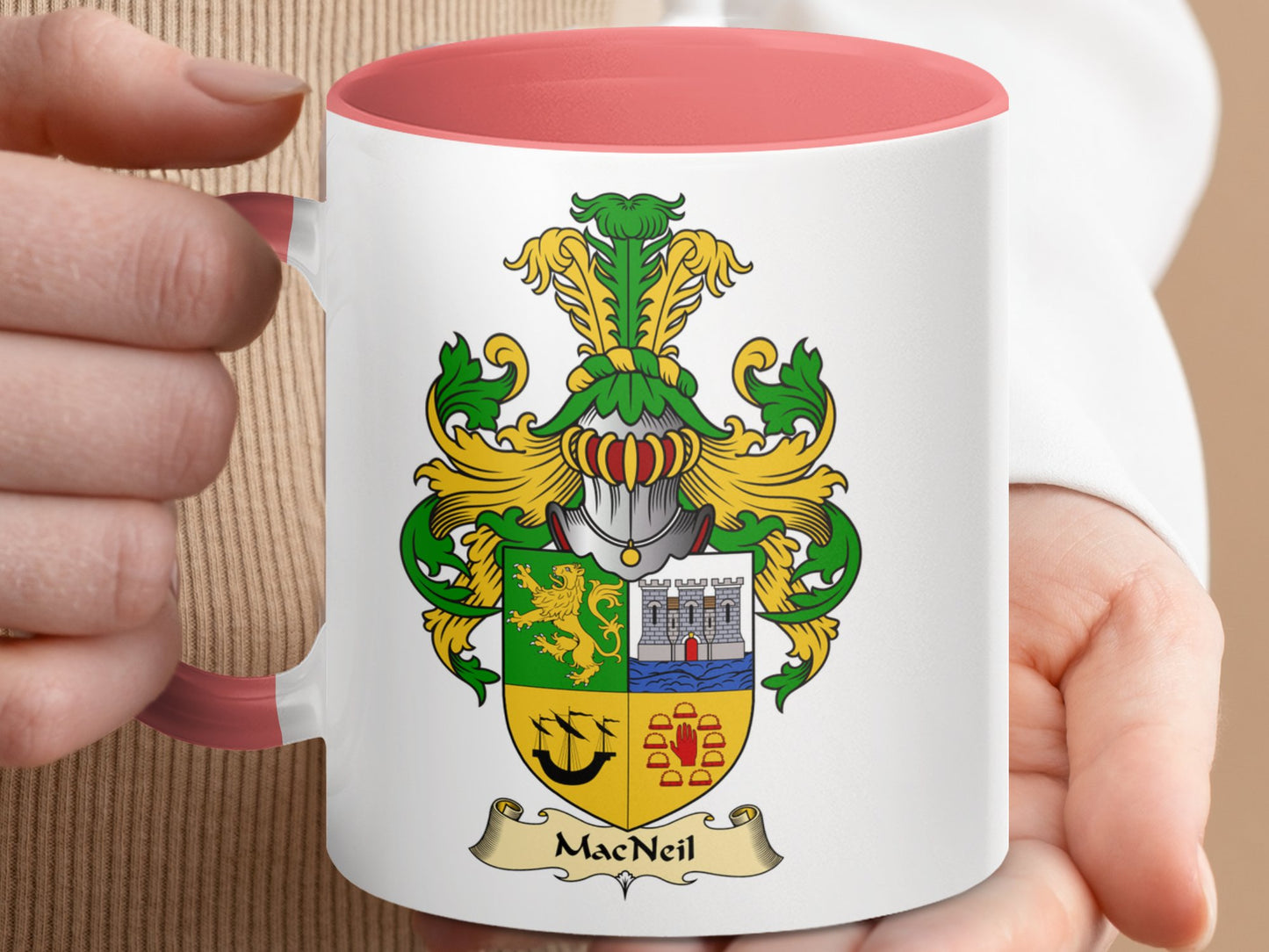 MacNeil Family Crest Emblem Display Coffee Mug - Living Stone Gifts