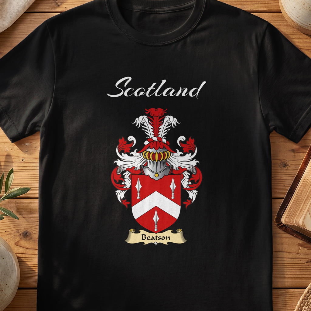 Beatson Scottish family shield T-shirt in Black