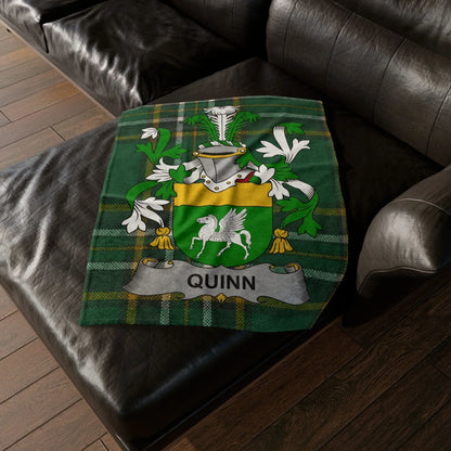 Quinn Surname Irish Coat Of Arms Tartan Blanket